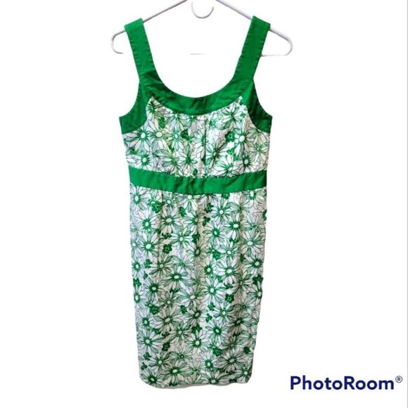 a.n.a. Green & White Spring/Summer Floral Dress, Women's Size 12 - Picture 1 of 3